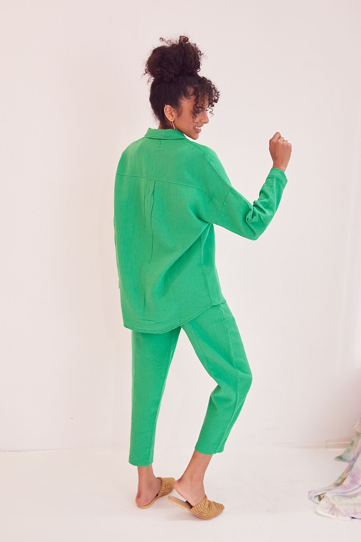 Müslin Pantolon Takım-Yeşil